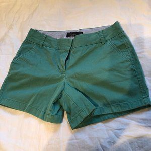 J Crew 5" Green Chino Shorts